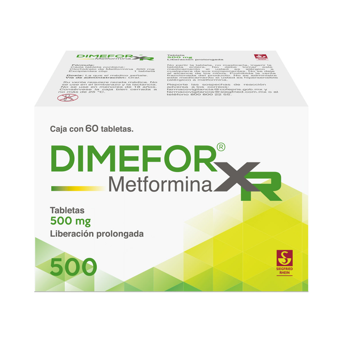 Dimefor Xr Lp 500 Mg Con 60 Tabletas