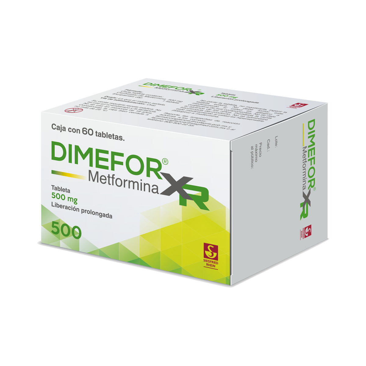 Dimefor Xr Lp 500 Mg Con 60 Tabletas