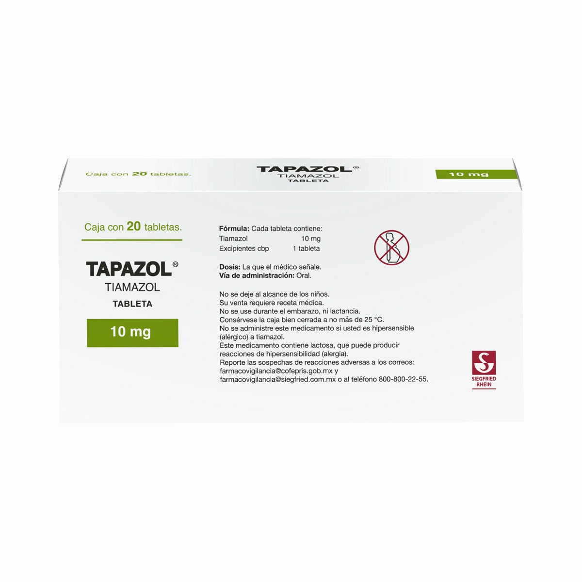 Tapazol 10 Mg Con 20 Tabletas