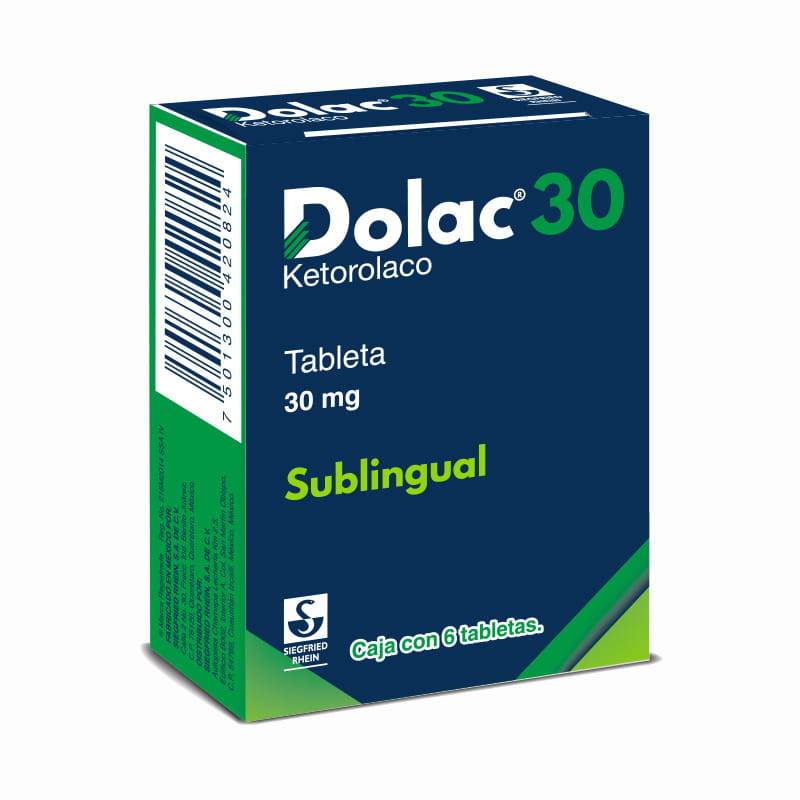 Dolac 30 Mg - Caja Con 6 Tabletas Sublingual (Ketorolaco)
