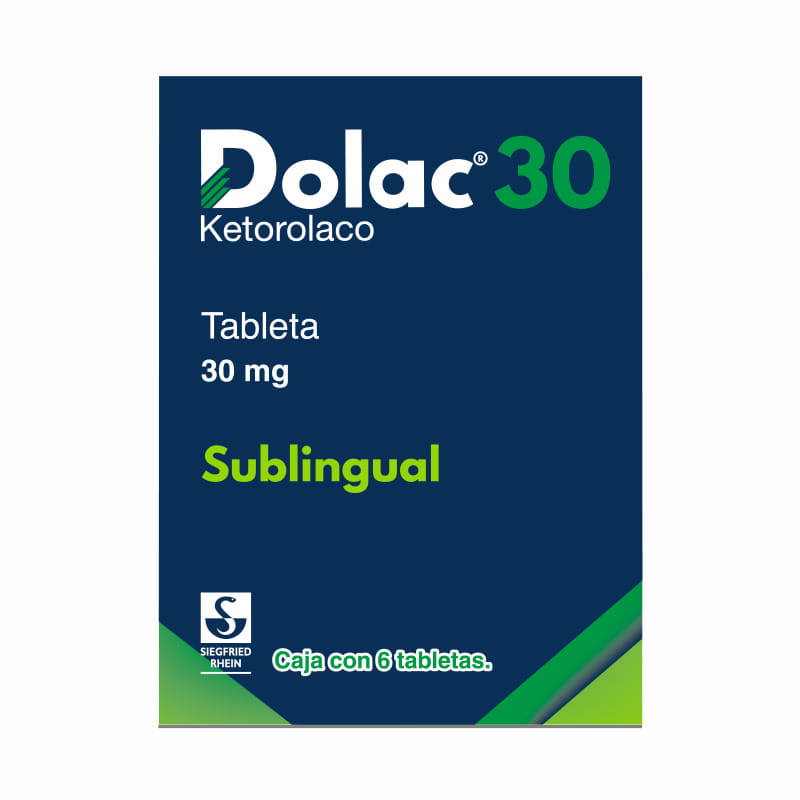 Dolac 30 Mg - Caja Con 6 Tabletas Sublingual (Ketorolaco)