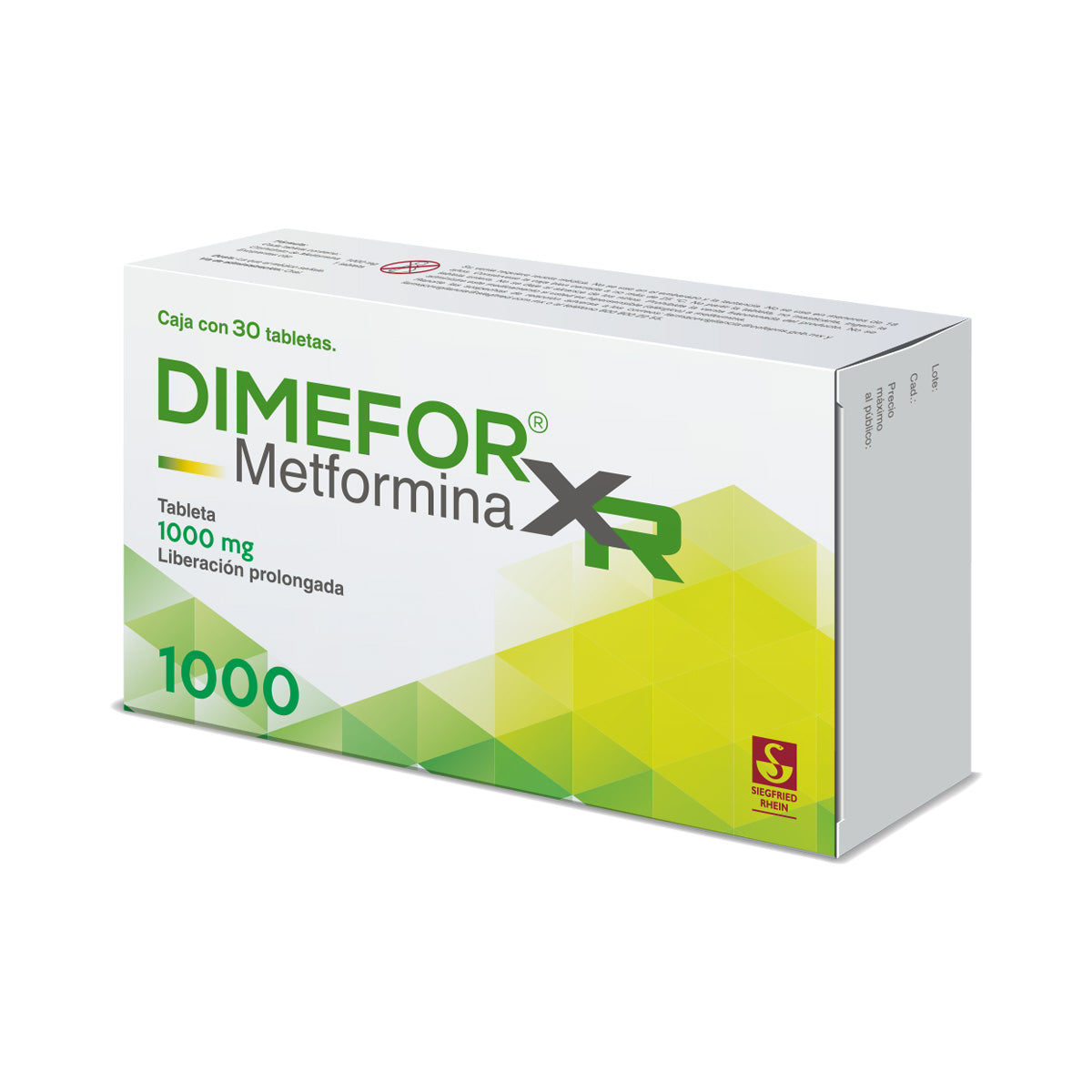 Dimefor Xr 1000 Mg - Caja Con 30 Tabletas (Metformina)