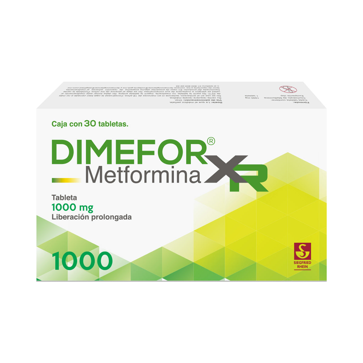 Dimefor Xr 1000 Mg - Caja Con 30 Tabletas (Metformina)