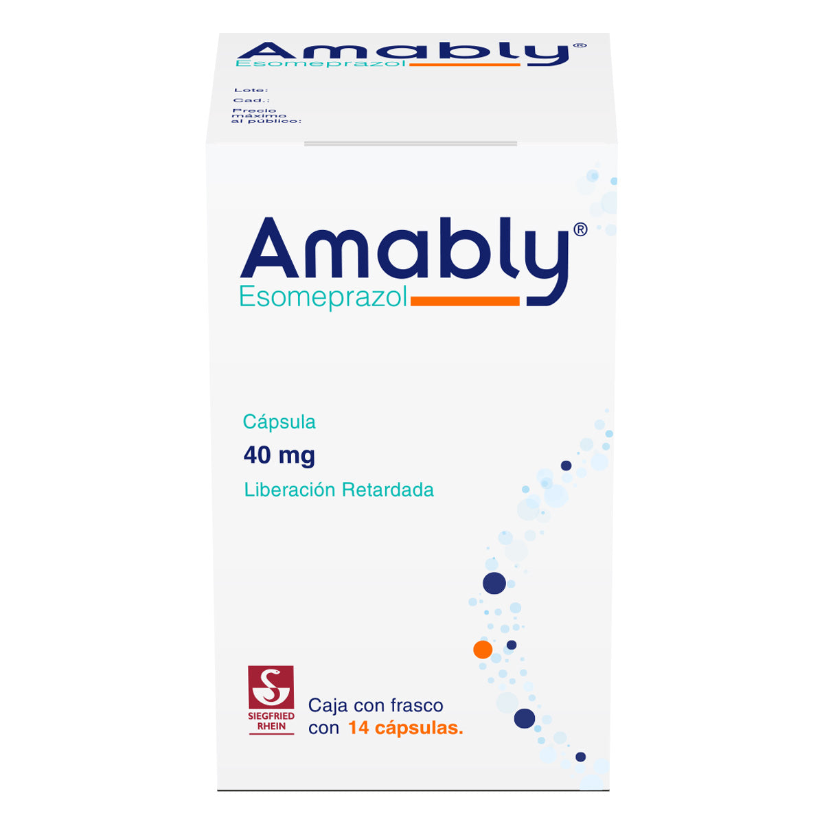 Amably 40 Mg - Frasco Con 14 Cápsulas (Esomeprazol)
