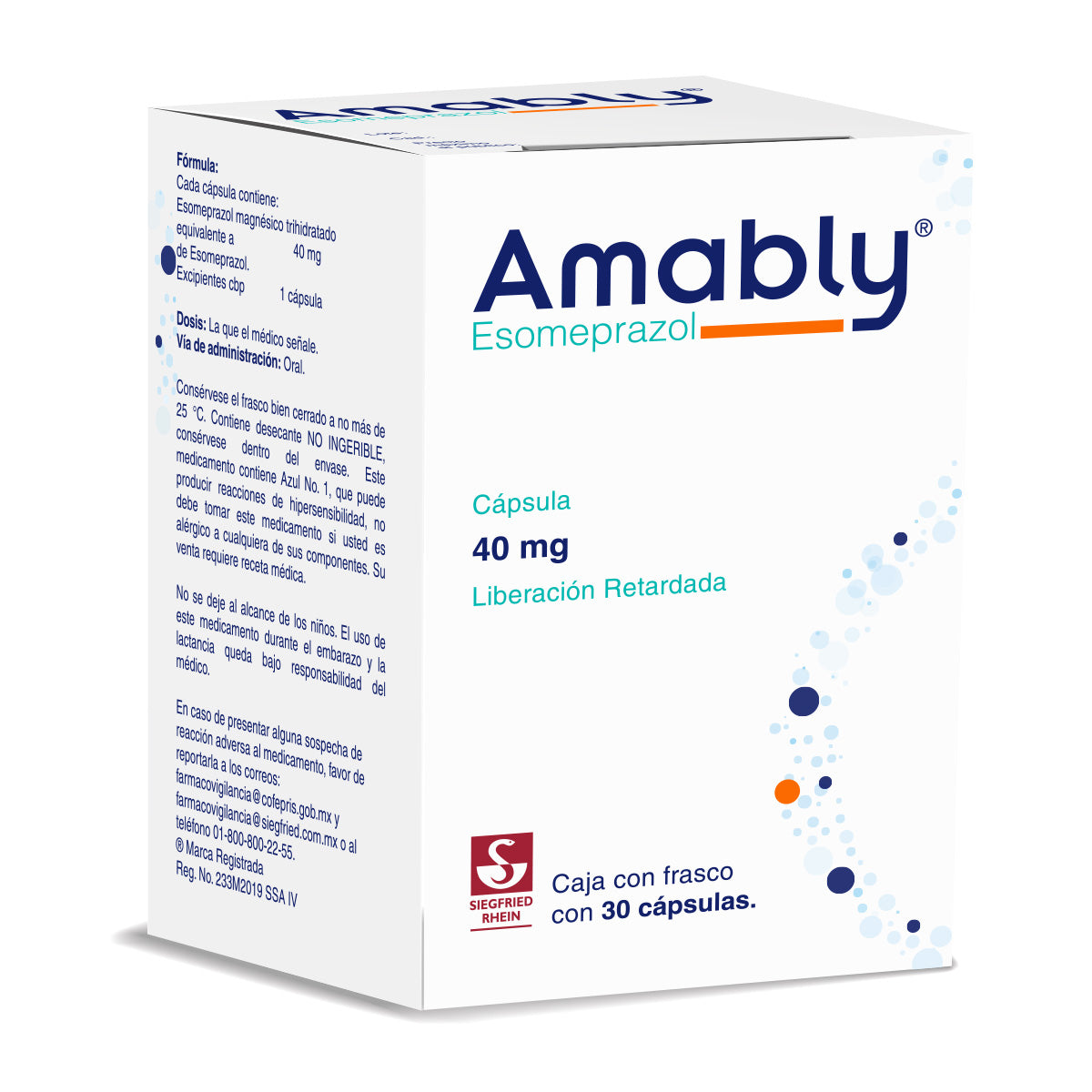 Amably 40 Mg - Frasco Con 30 Cápsulas (Esomeprazol)
