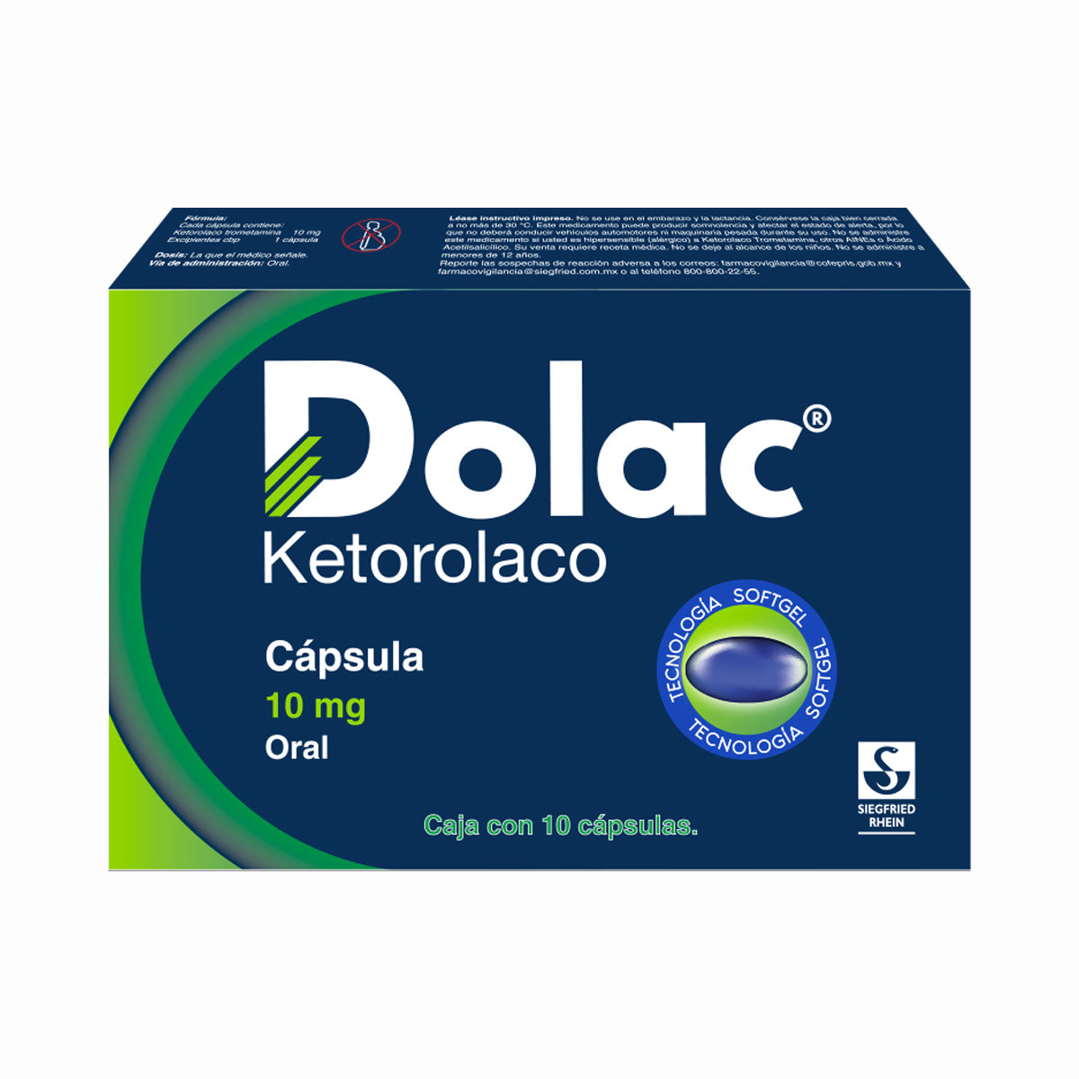 Dolac 10 Mg - Caja Con 10 Cápsulas (Ketorolaco)
