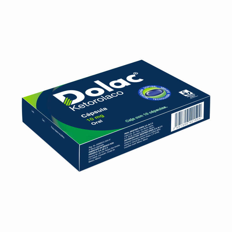 Dolac 10 Mg - Caja Con 10 Cápsulas (Ketorolaco)