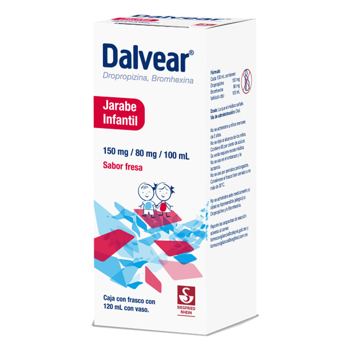 Dalvear Infantil 150 Mg / 80 Mg - Jarabe Sabor Fresa 120 Ml (Dropropizina Y Bromhexina)