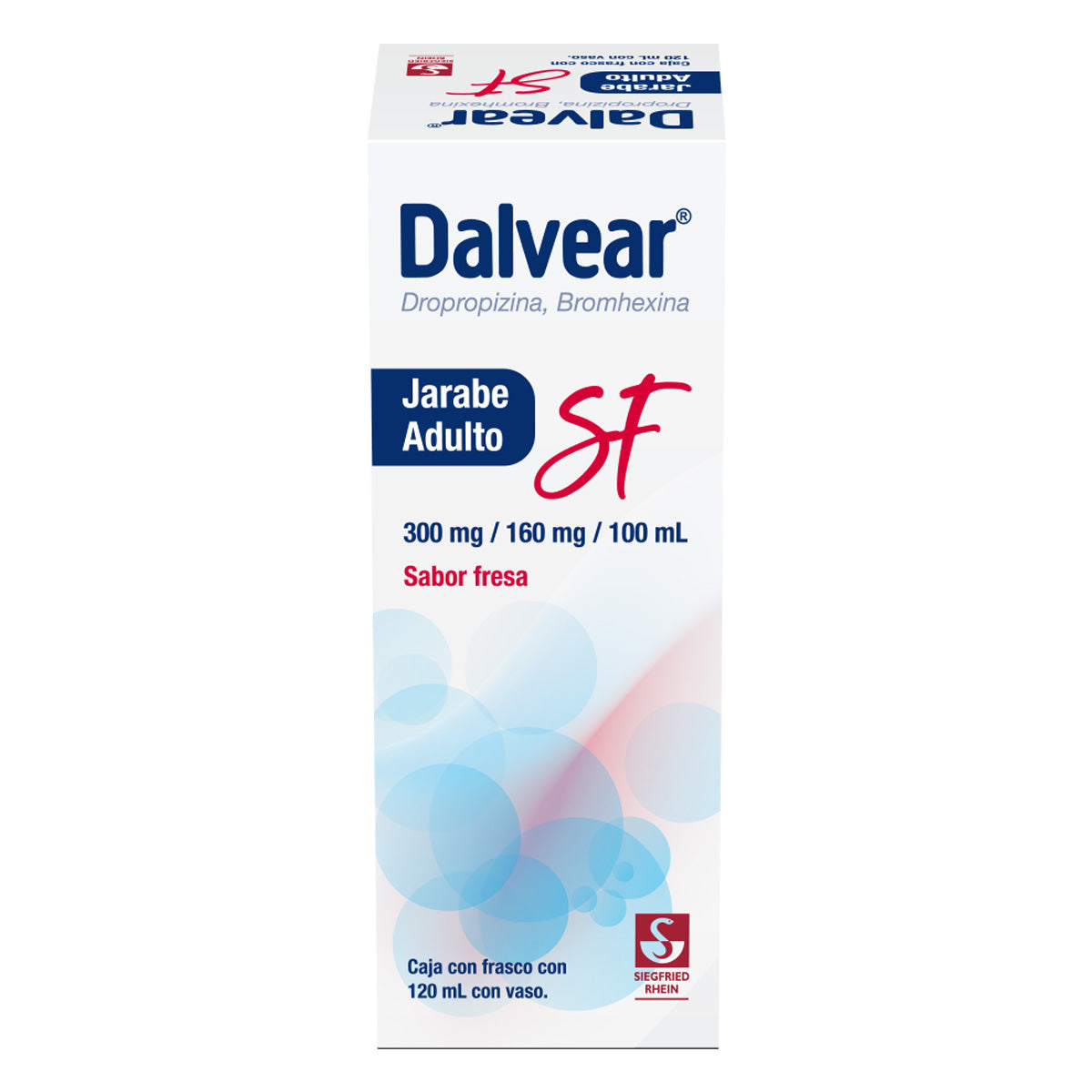 Dalvear Sf Adulto 300 Mg / 160 Mg - Jarabe Sabor Fresa 120 Ml (Dropropizina Y Bromhexina)