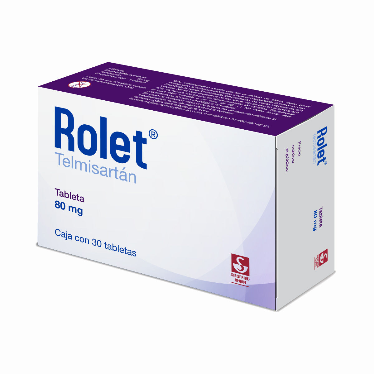 Rolet 80 Mg - Caja Con 30 Tabletas (Telmisartán)