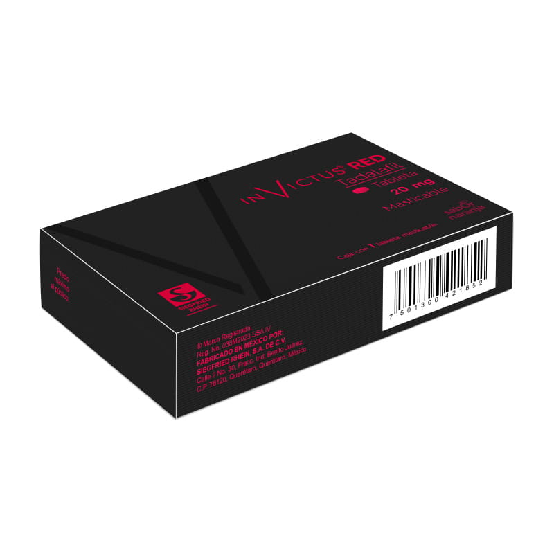 Invictus Red 20 Mg - Caja Con 1 Tableta Masticable (Tadalafil)