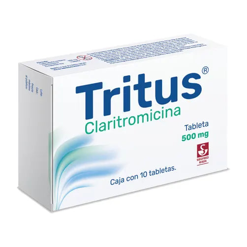 Tritus (Claritromicina) 500 Mg Con 10 Tabletas