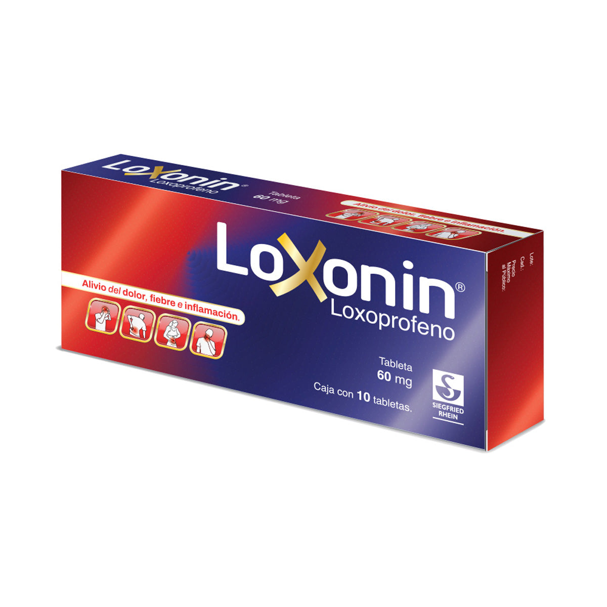 Loxonin 60 Mg -  Caja Con 10 Tabletas (Loxoprofeno)