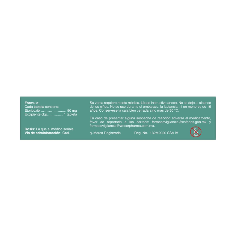 Weserix 90 Mg Con 14 Tabletas