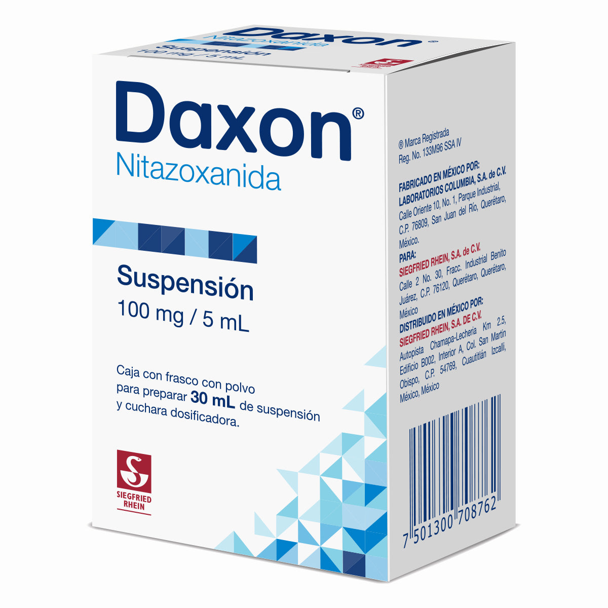 Daxon 100 Mg / 5 Ml - Frasco Con Polvo Para Suspensión 30 Ml (Nitazoxanida)