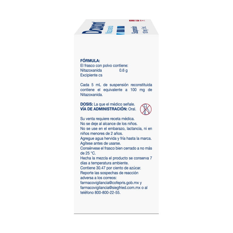 Daxon 100 Mg / 5 Ml - Frasco Con Polvo Para Suspensión 30 Ml (Nitazoxanida)