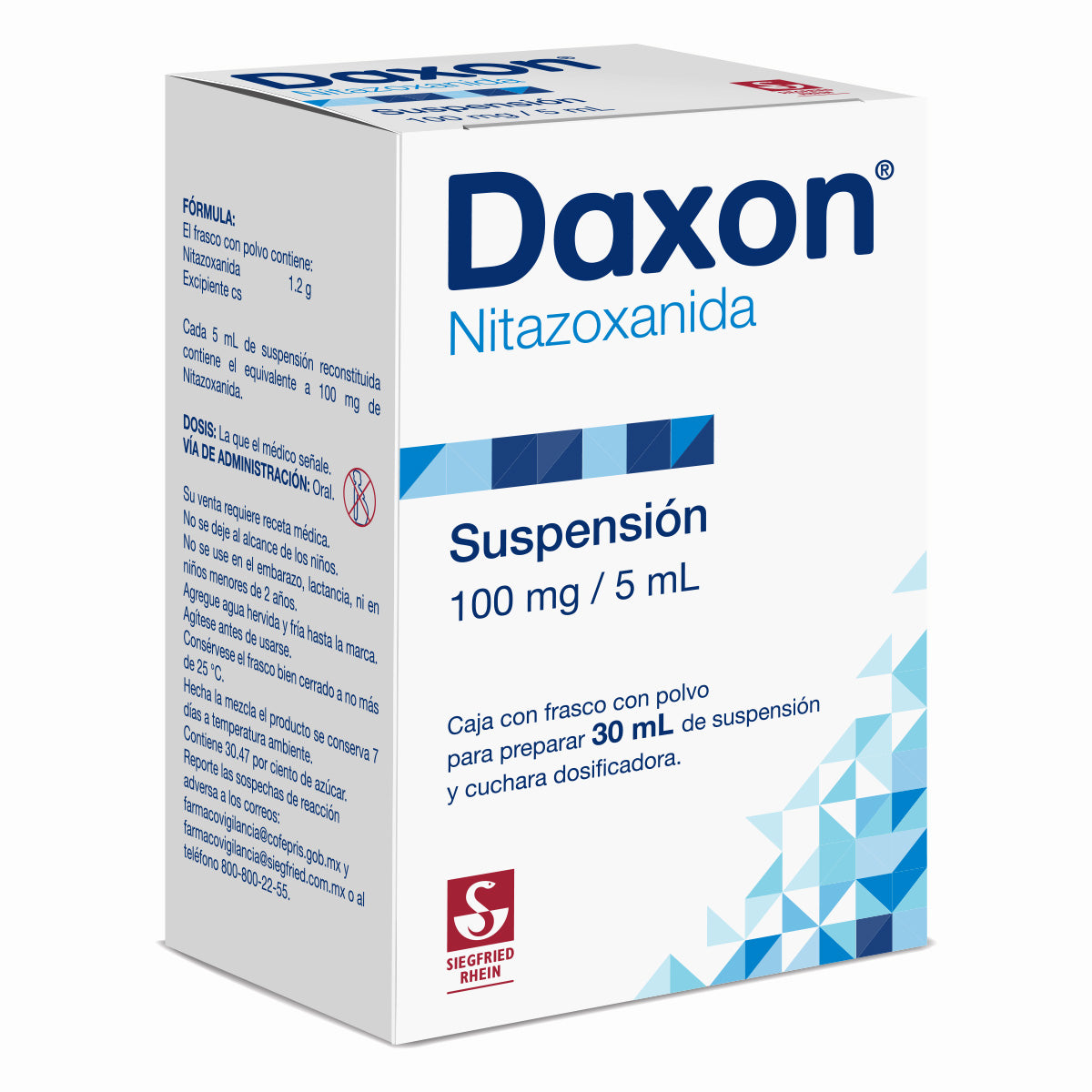 Daxon 100 Mg / 5 Ml - Frasco Con Polvo Para Suspensión 30 Ml (Nitazoxanida)