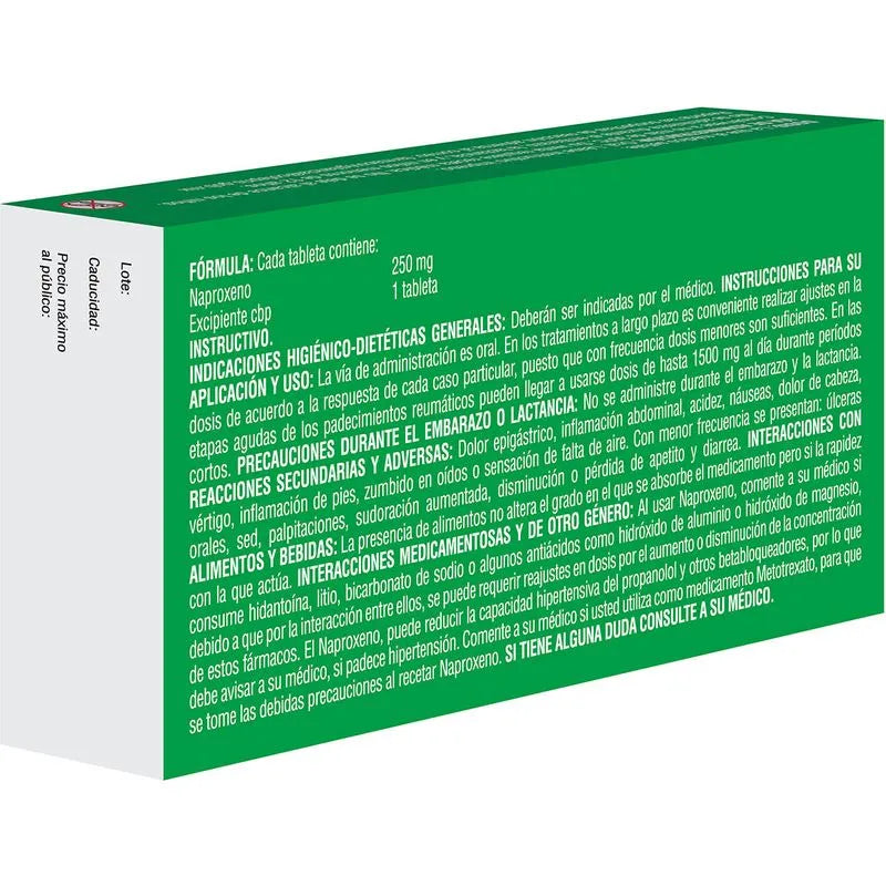 Naproxeno 250 Mg Con 30 Tabletas Amsa