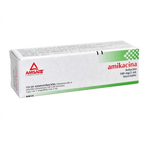Amikacina 100 Mg Solucion Inyectable Ampolleta 2 Ml