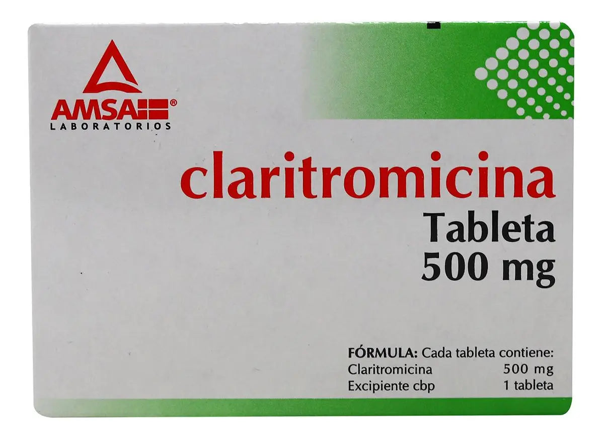Claritromicina 500 Mg Con 10 Tabletas Amsa