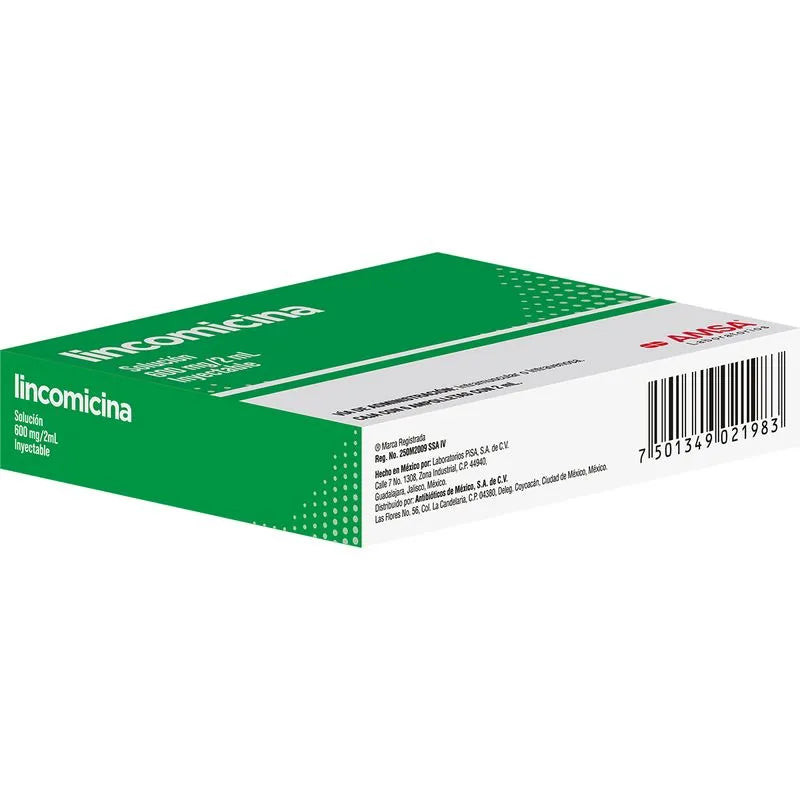 Lincomicina 600 Mg Solucion Inyectable Con 6 Ampolletas 2 Ml