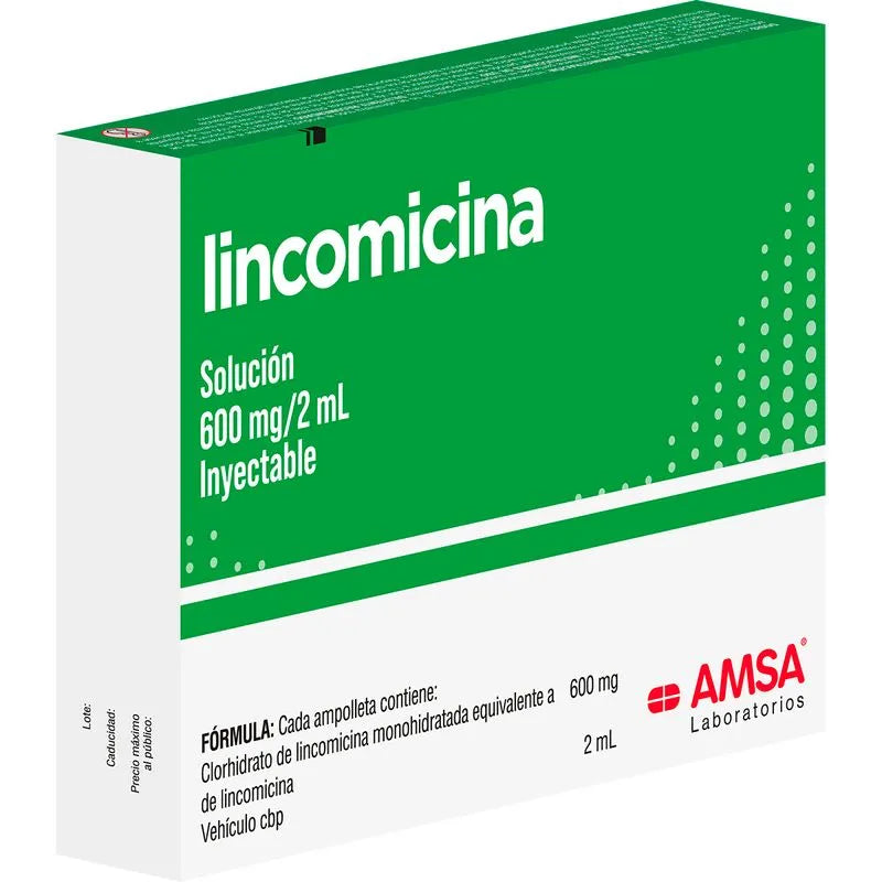Lincomicina 600 Mg Solucion Inyectable Con 6 Ampolletas 2 Ml