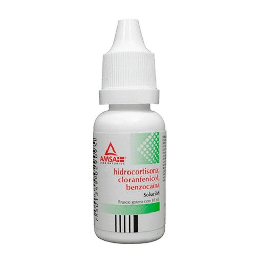 Hidrocortisona/Cloranfenicol/Benzocaina Solucion Otica 10 Ml Amsa
