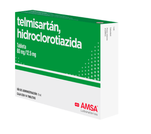 Telmisartan/Hidroclorotiazida 80/12.5 Mg Con 14 Tabletas Amsa