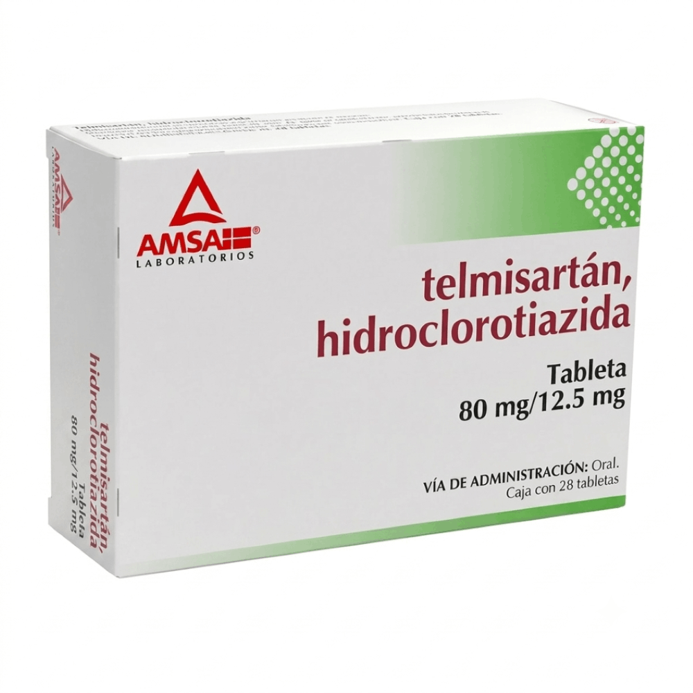 Telmisartan/Hidroclorotiazida 80/12.5 Mg Con 28 Tabletas