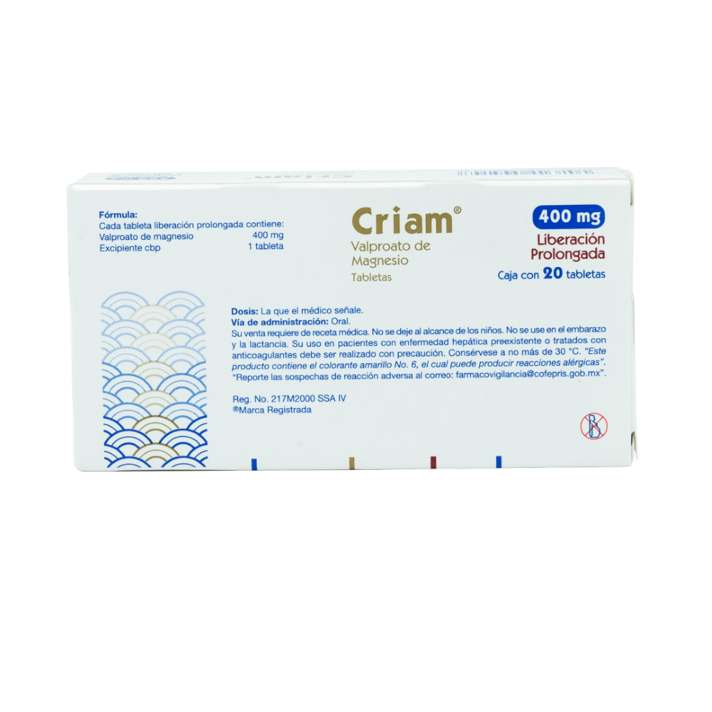 Criam 400 Mg Liberacion Prolongada Tab 20