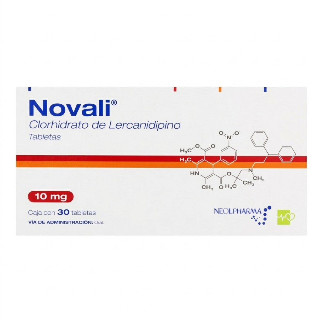 Clorhidrato De Lercanidipino 10 Mg Con 30 Tabletas