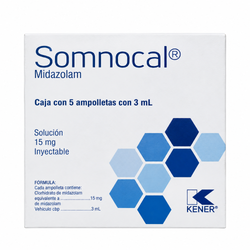 Somnocal (Midazolam) 50 Mg Con 5 Ampolletas 10 Ml