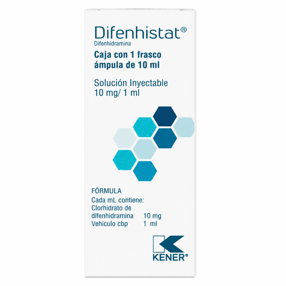 Difenhistat (Difenhidramina) Inyectable Ampolletas 10 Mg/1 Ml