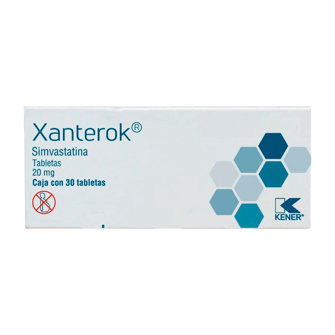 Xanterok (Simvastatina) 20 Mg Con 30 Tabletas