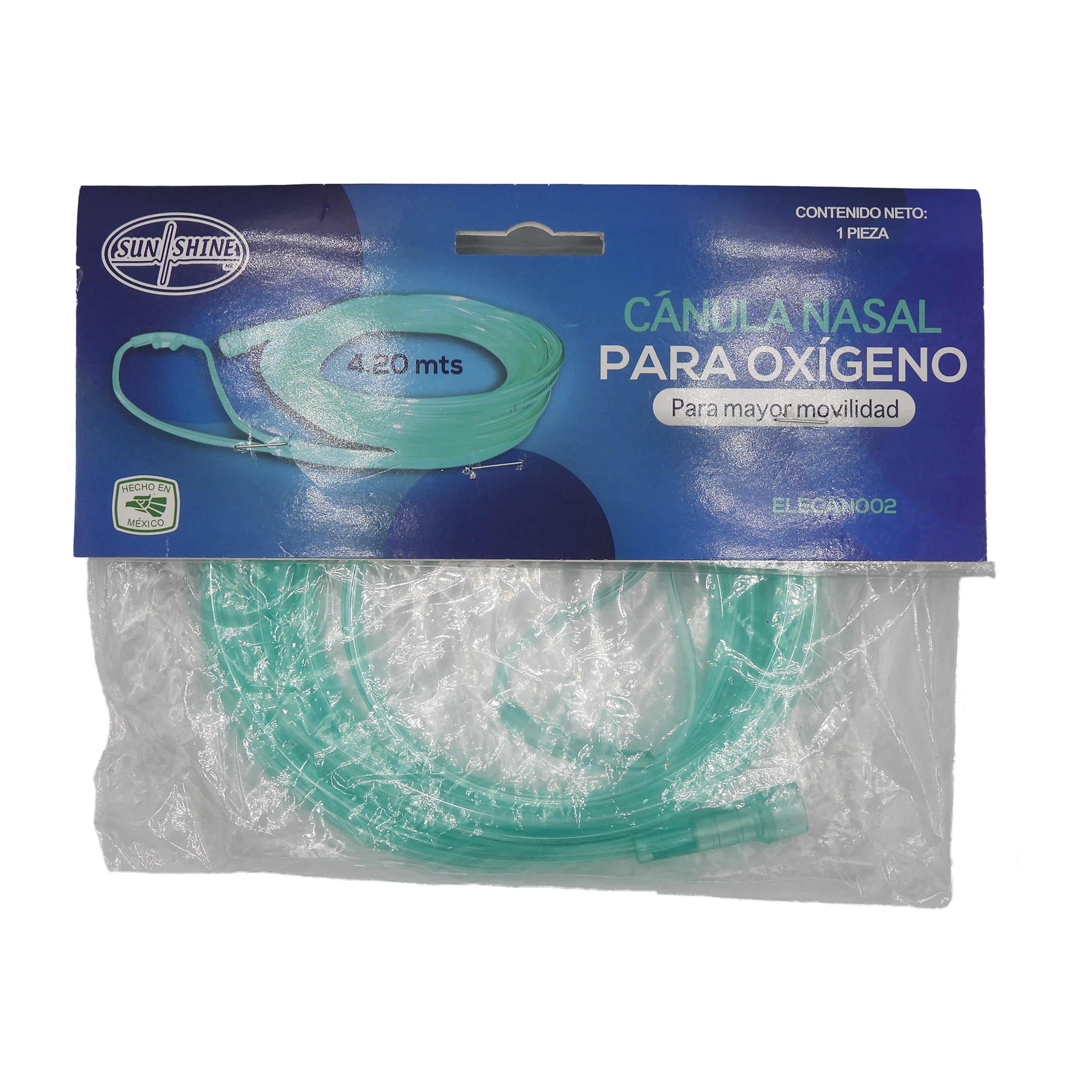 Cánula Nasal Para Oxigeno 4.20 Metros Sun Shine