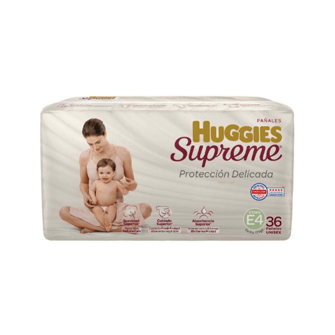 Pañal Huggies Supreme Con 36 Piezas Niño Etapa 4