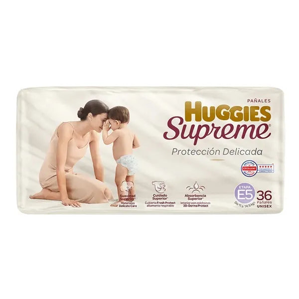 Pañal Huggies Supreme Con 36 Piezas Unisex Etapa 5