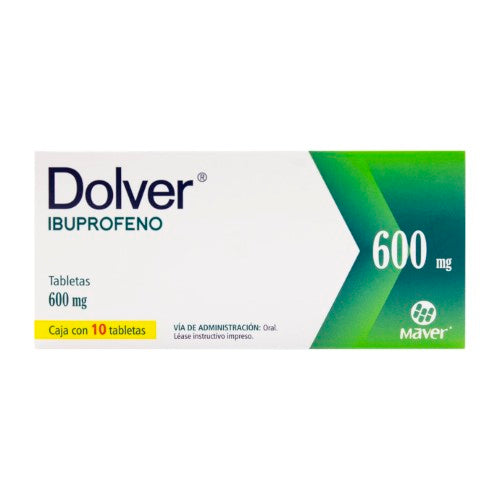 Dolver (Ibuprofeno) 600 Miligramos Con 10 Tabletas