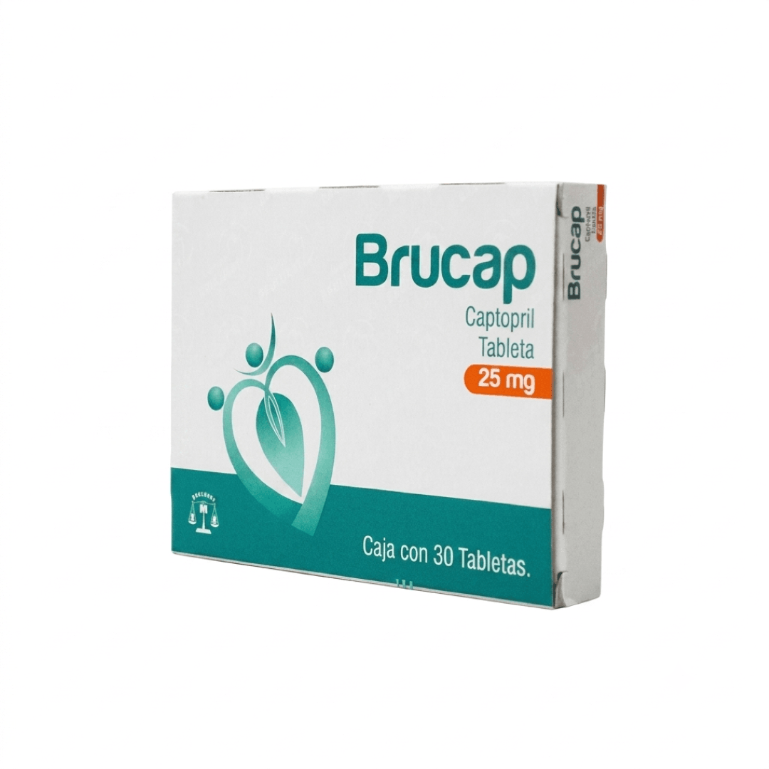 Brucaps(Captopril) 25 Mg Con 30 Tabletas