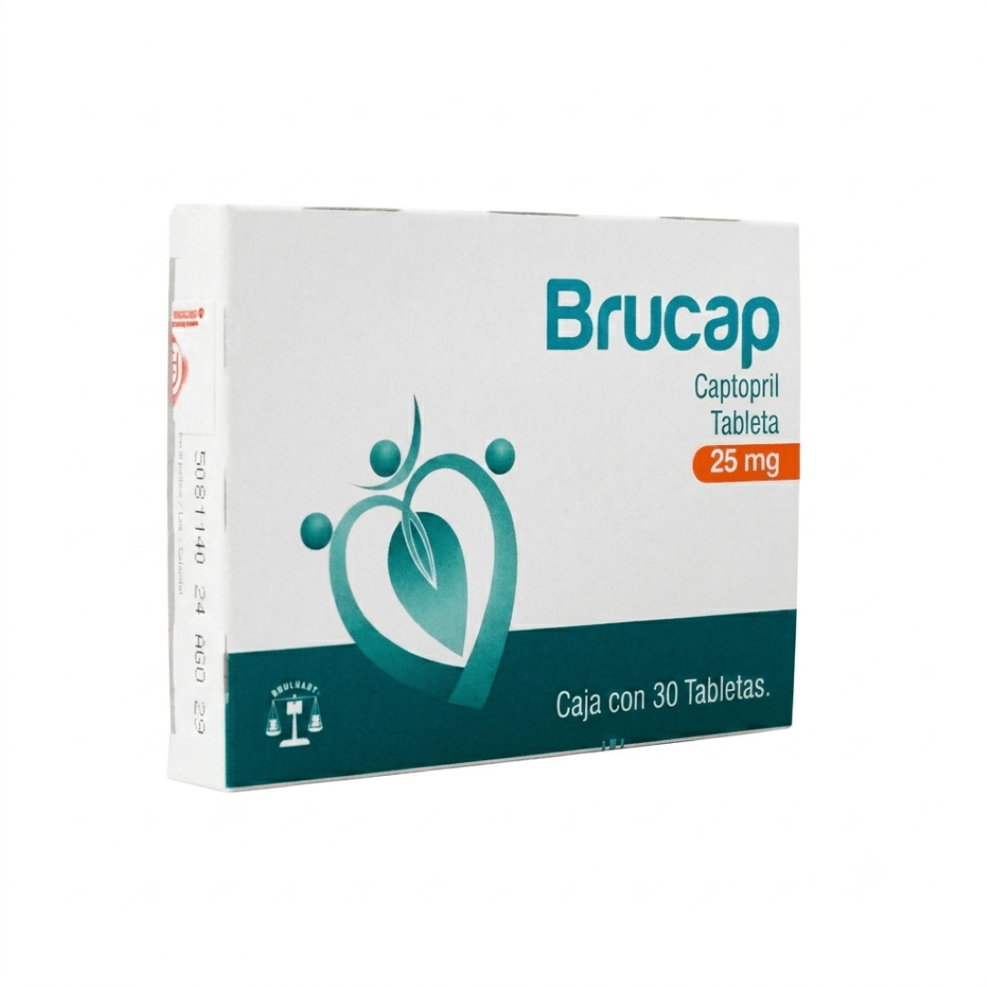 Brucaps(Captopril) 25 Mg Con 30 Tabletas