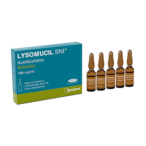 Lysomucil Sni (Acetilcisteina) 100 Mg Solucion 5X3Ml