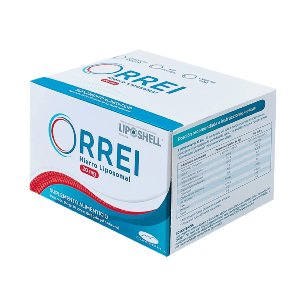 Orrei 20 Mg Suplemento Alimenticio Con 30 Sobres Gel 5 G