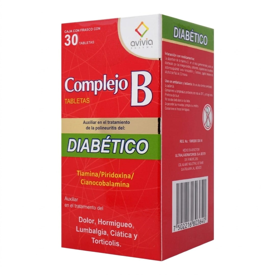 Complejo B Diabetico Con 30 Tabletas Avivia