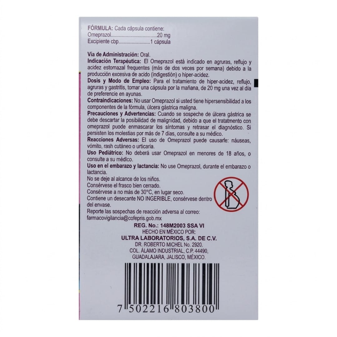 Omeprazol 20 Mg Con 60 Capsulas Avivia