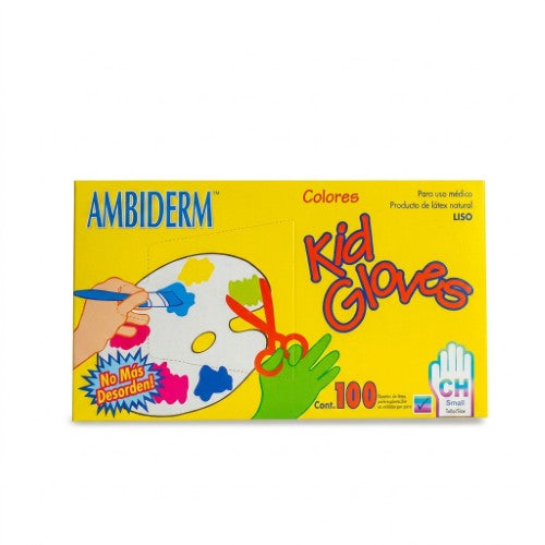 Guantes Ambiderm Kids Gloves Colores Con 100