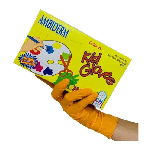 Guantes Ambiderm Kids Gloves Colores Con 100