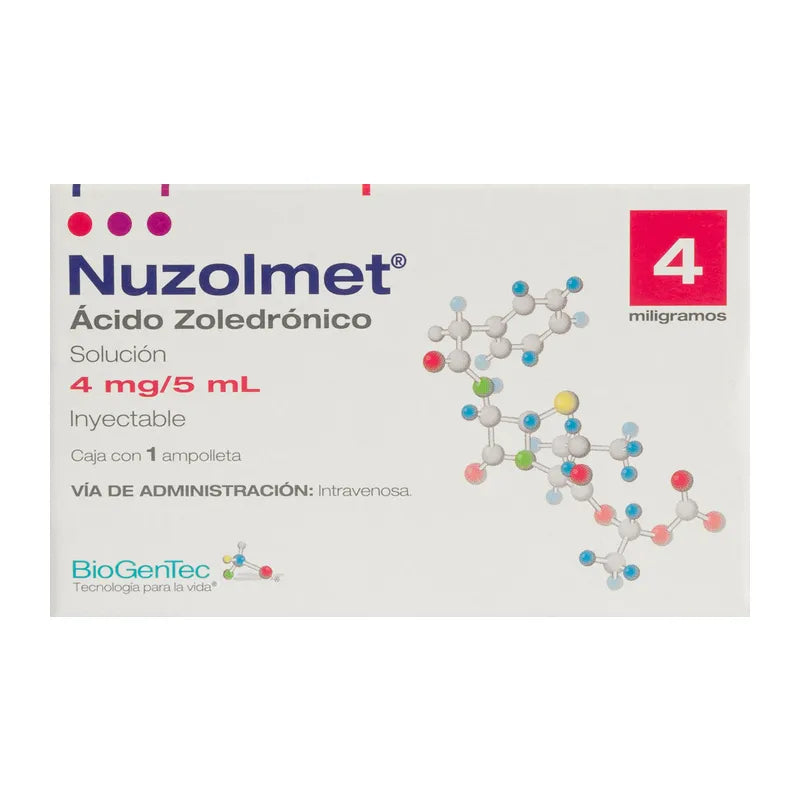 Nuzolmet (Acido Zoledronico) 4 Mg Con 1 Ampolleta De 5 Ml