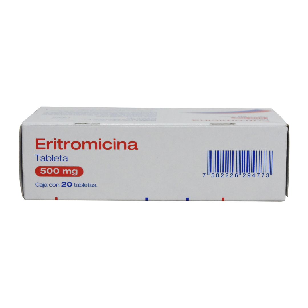 Eritromicina 500 Mg Con 20 Tabletas