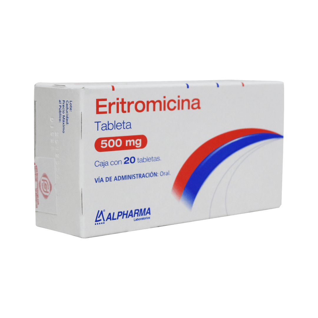 Eritromicina 500 Mg Con 20 Tabletas