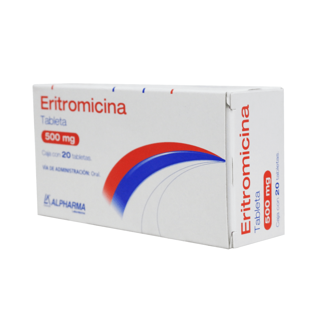 Eritromicina 500 Mg Con 20 Tabletas